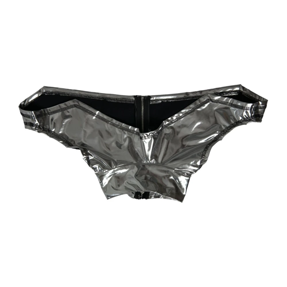 Dolce & Gabbana Zilveren Elegante Rits Top Gray Dames