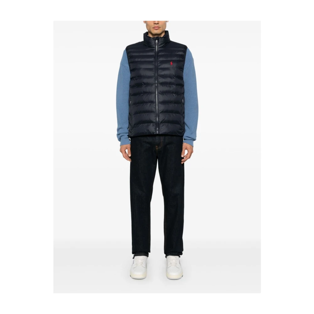 Ralph Lauren Gewatteerd Vest met Hoge Kraag Blue Heren