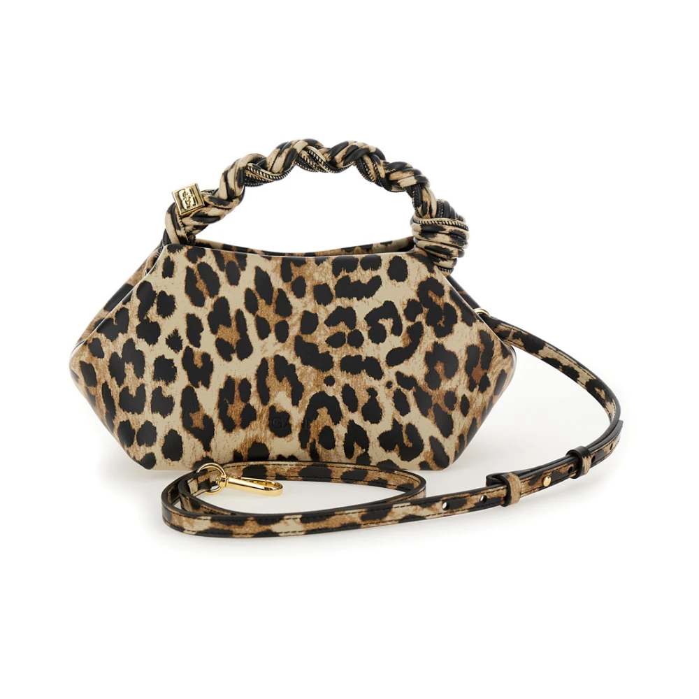 Ganni Crossbody Tas met Luipaardmotief en Logo Multicolor Dames