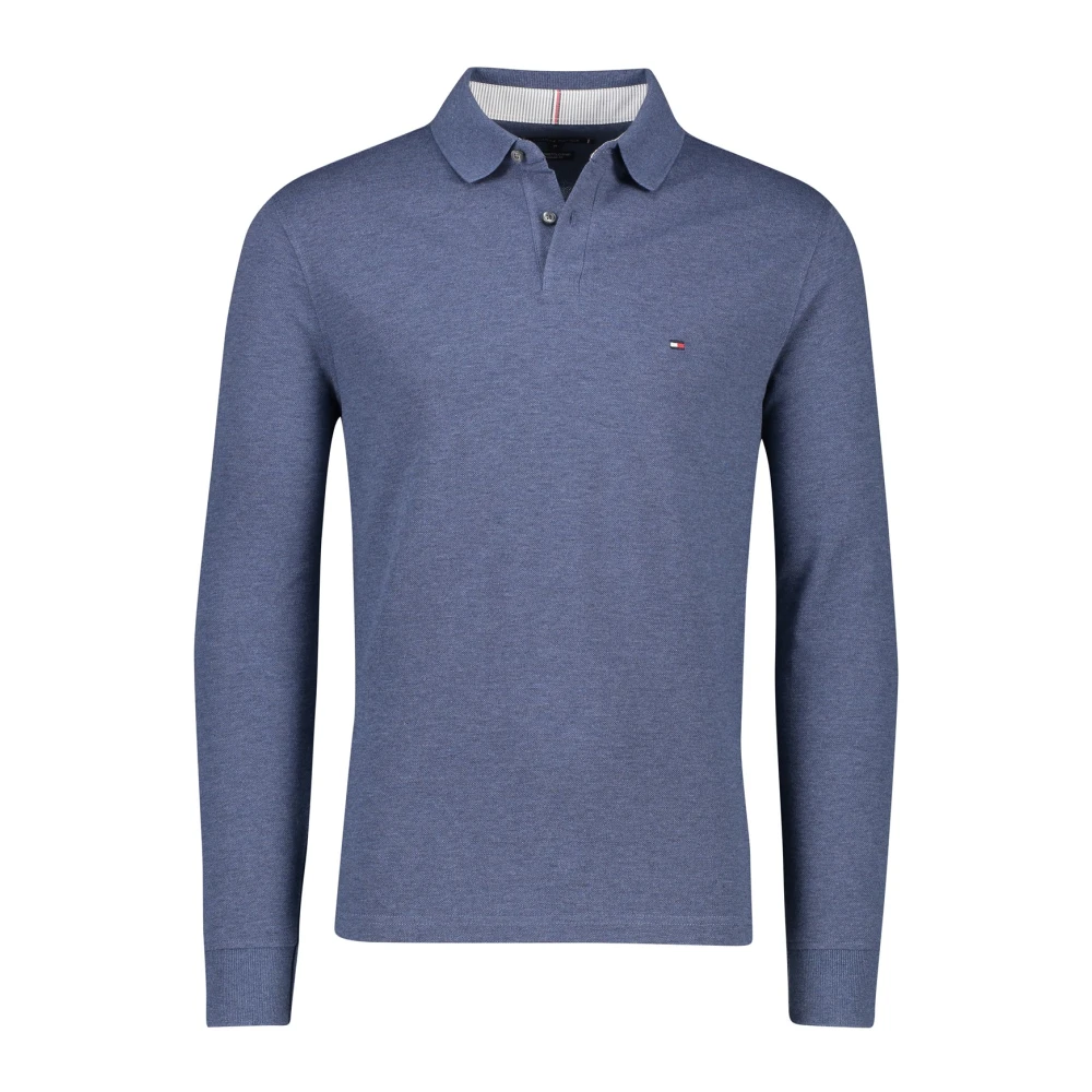 Tommy Hilfiger Blauwe polo met lange mouwen Blue Heren