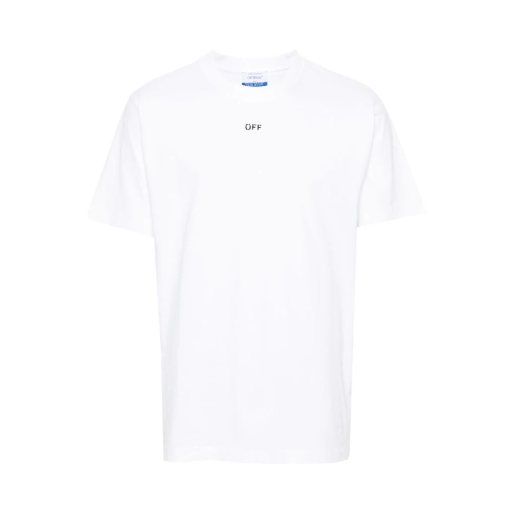 Off White Katoenen Logo T-shirt White Heren