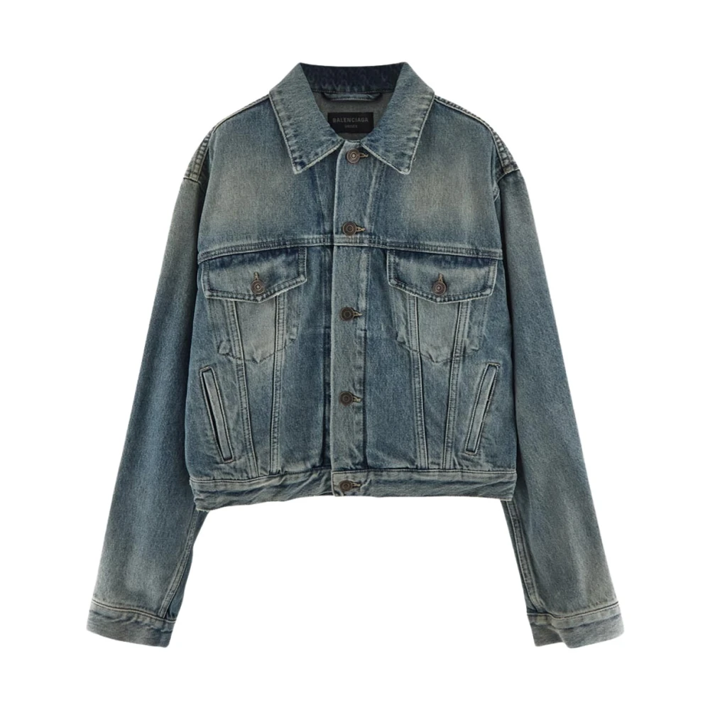 Balenciaga Stijlvolle Denim Jack voor Mannen Blue Dames