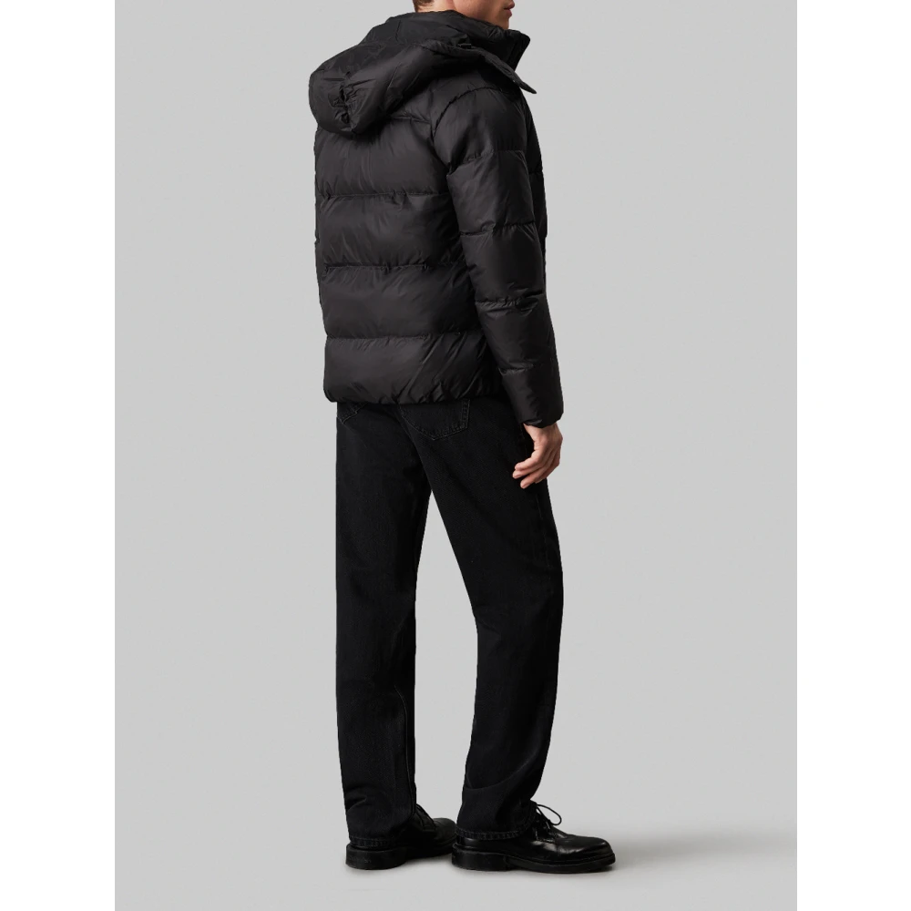 Calvin Klein Zwarte donsjack met capuchon Black Heren