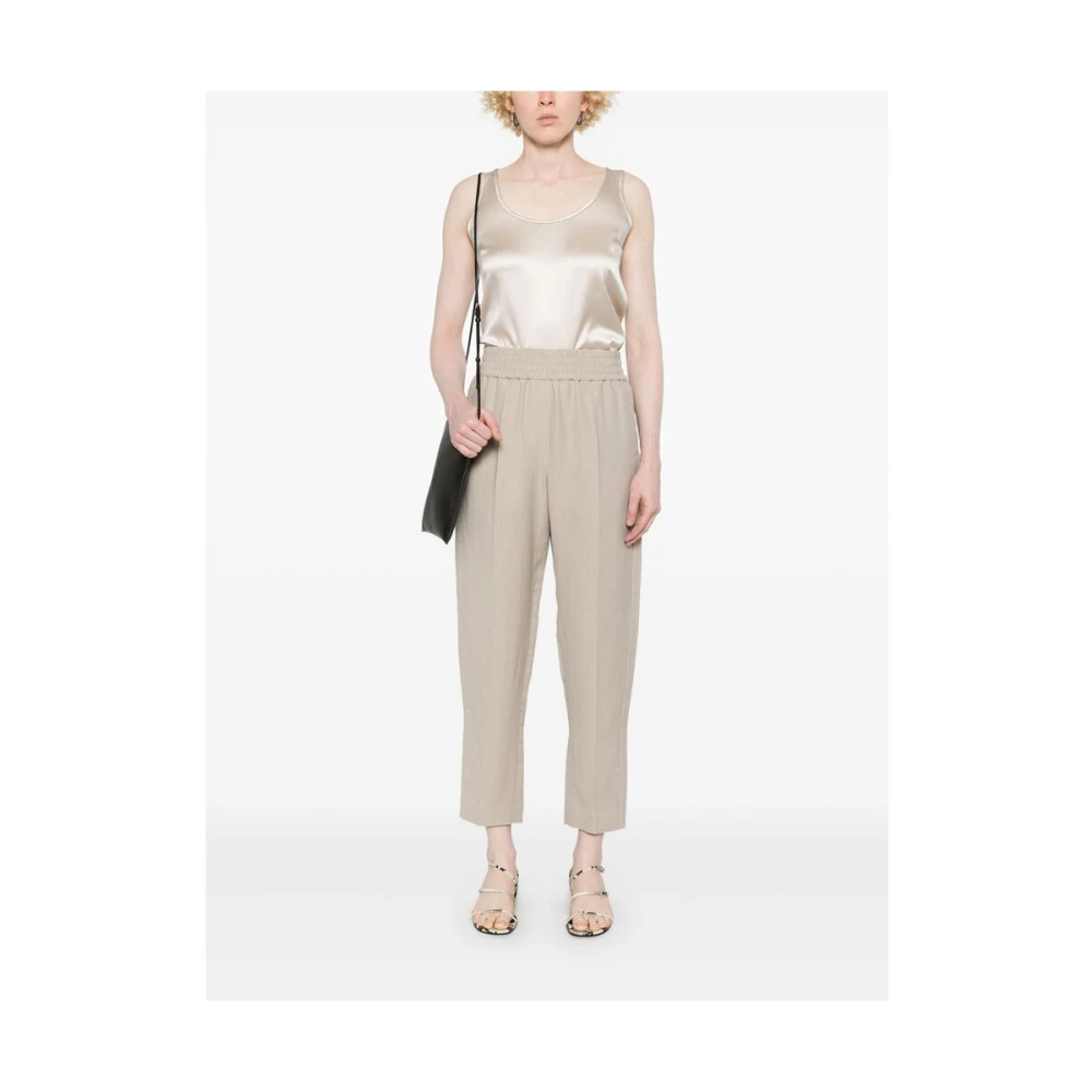 BRUNELLO CUCINELLI Lichtbeige Mouwloze Top White Dames