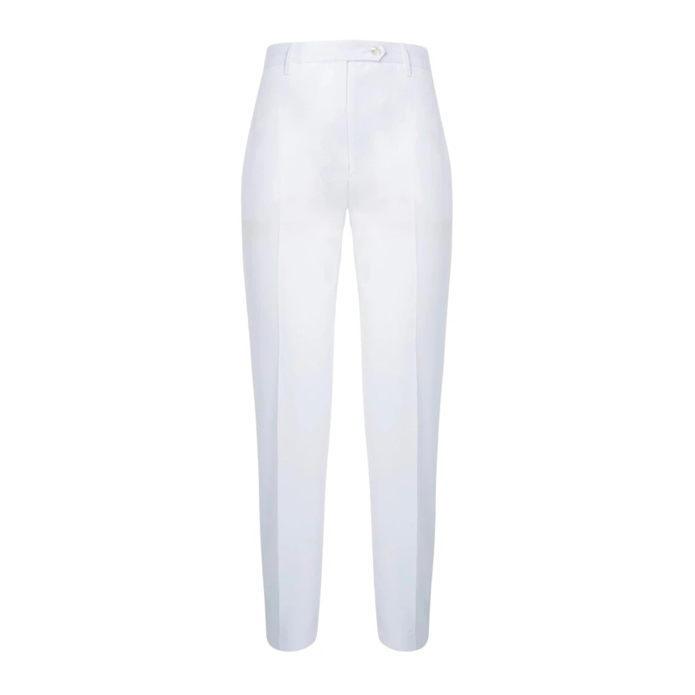 Kiton Handgemaakte Witte Katoenen Sigarettenbroek White Dames