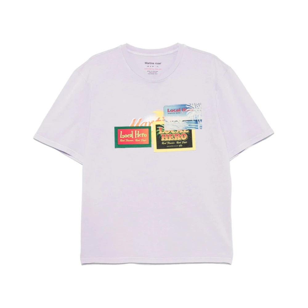 Martine Rose Lila Paars Logo Print Crew Neck Purple Heren