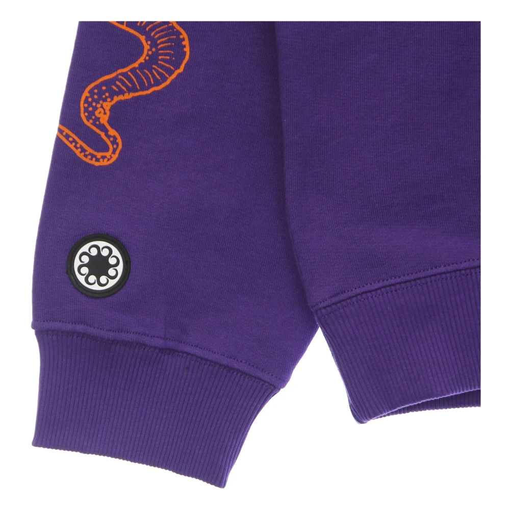 Octopus Paarse lichtgewicht hoodie met omlijnd logo Purple Heren