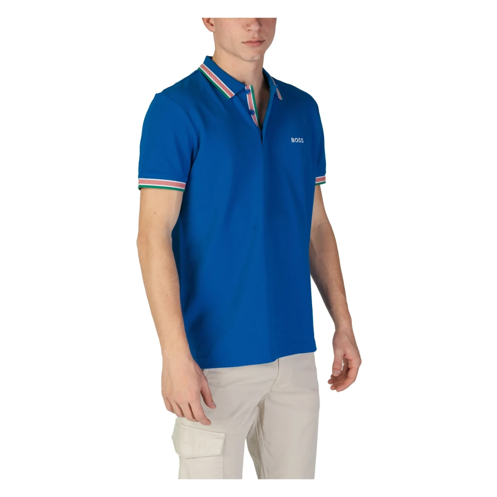 Hugo Boss Blauw Polo Shirt Herfst Winter Mannen Blue Heren