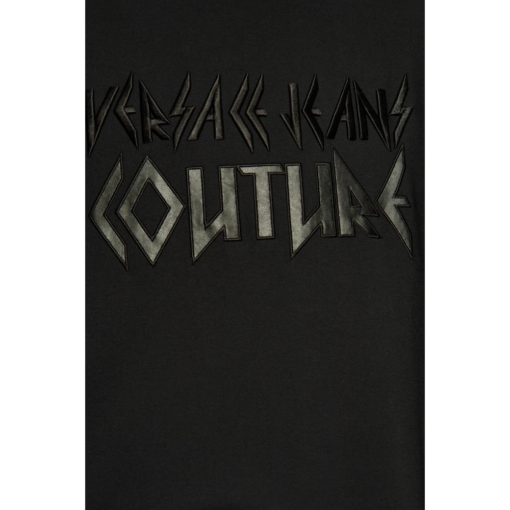 Versace Jeans Couture T-shirt met geborduurd logo Black Heren