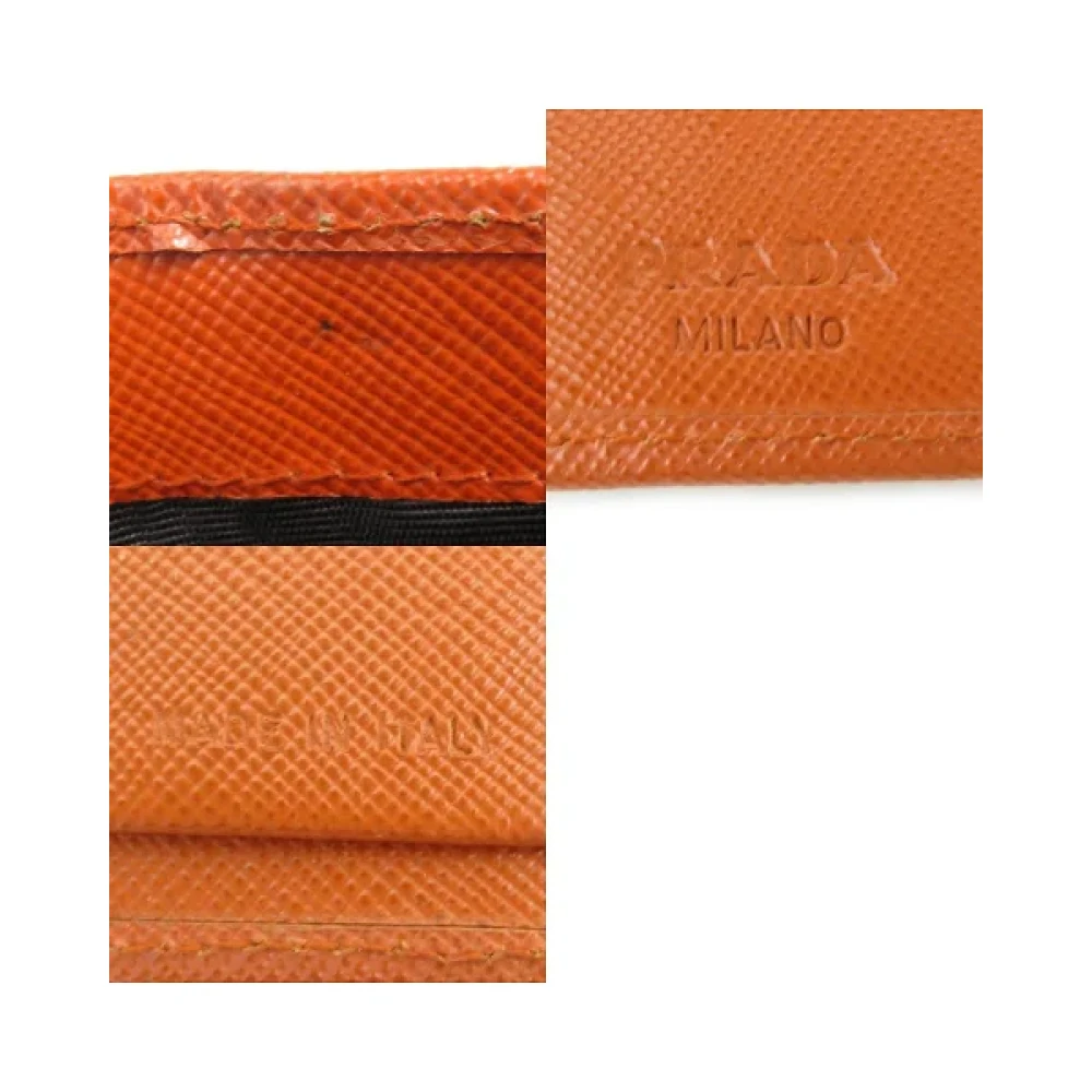 Prada Vintage Pre-owned Leather wallets Orange Dames