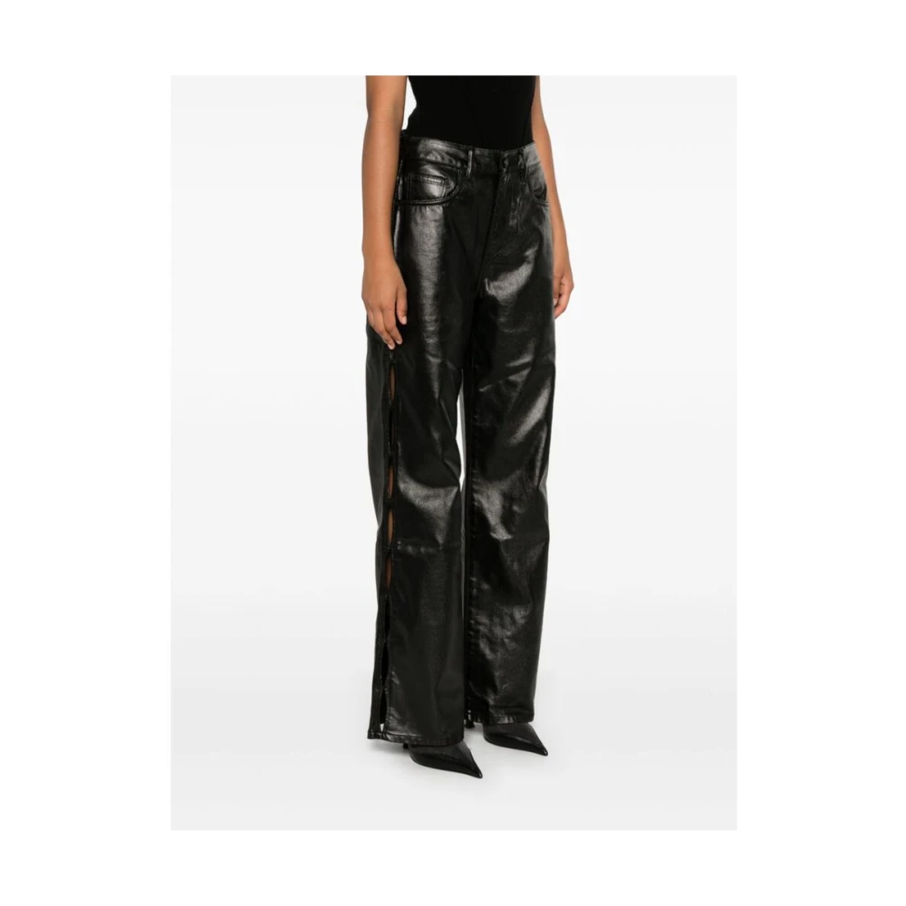 Purple Brand High-Rise Wide Leg Jeans Black Dames