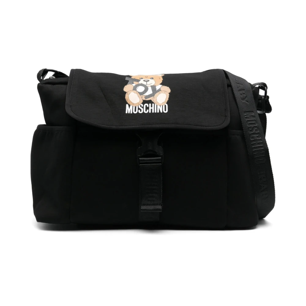 Moschino Zwarte verschoningsmat tas met gesp Black Unisex