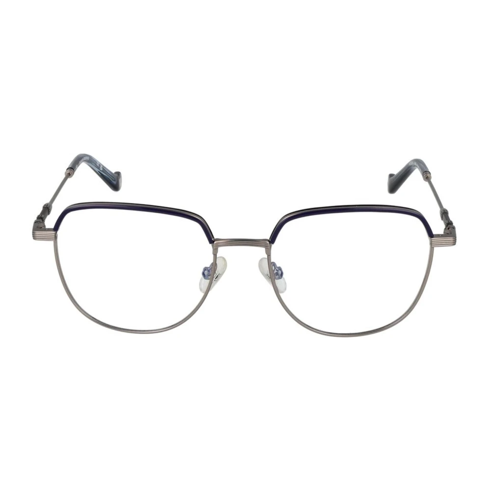 Hackett Blauwfilter Metalen Optische Monturen Ronde Stijl Gray Heren