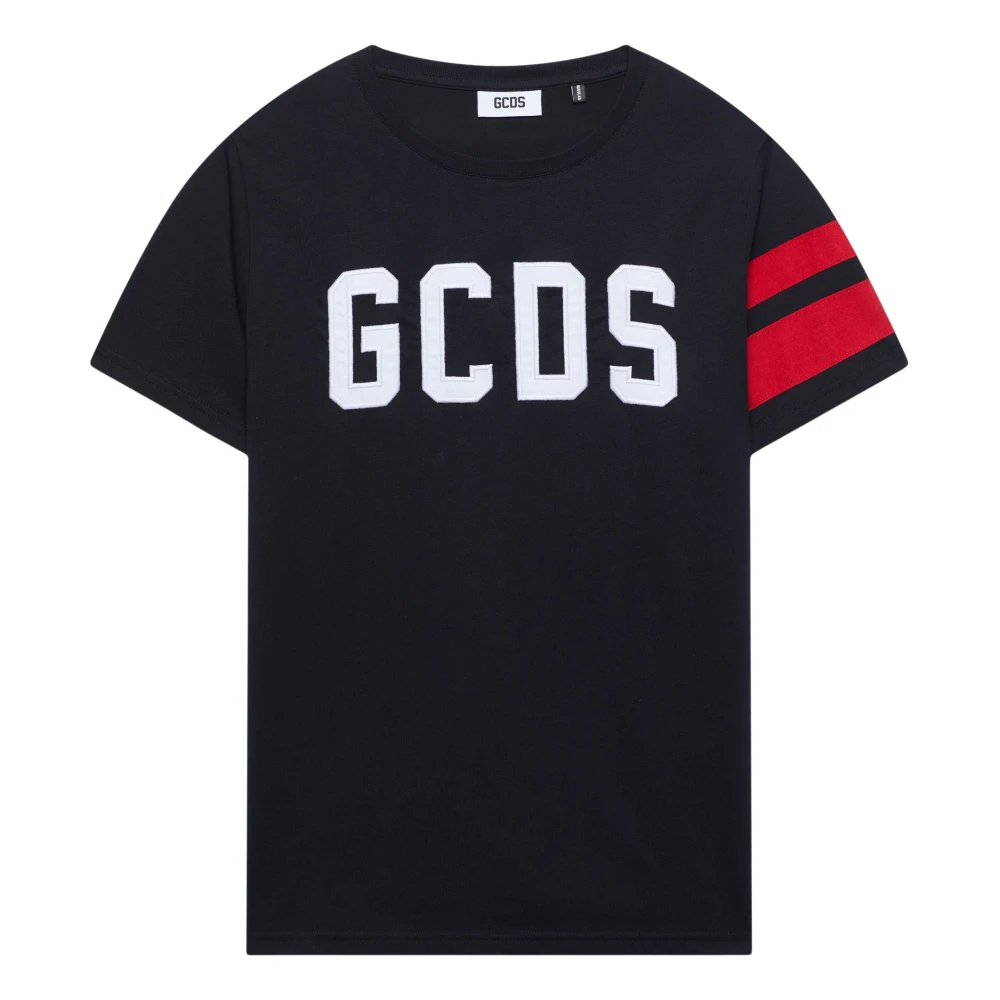 Gcds Black T-Shirts, Male, L, Band Logo Regular T-Shirt