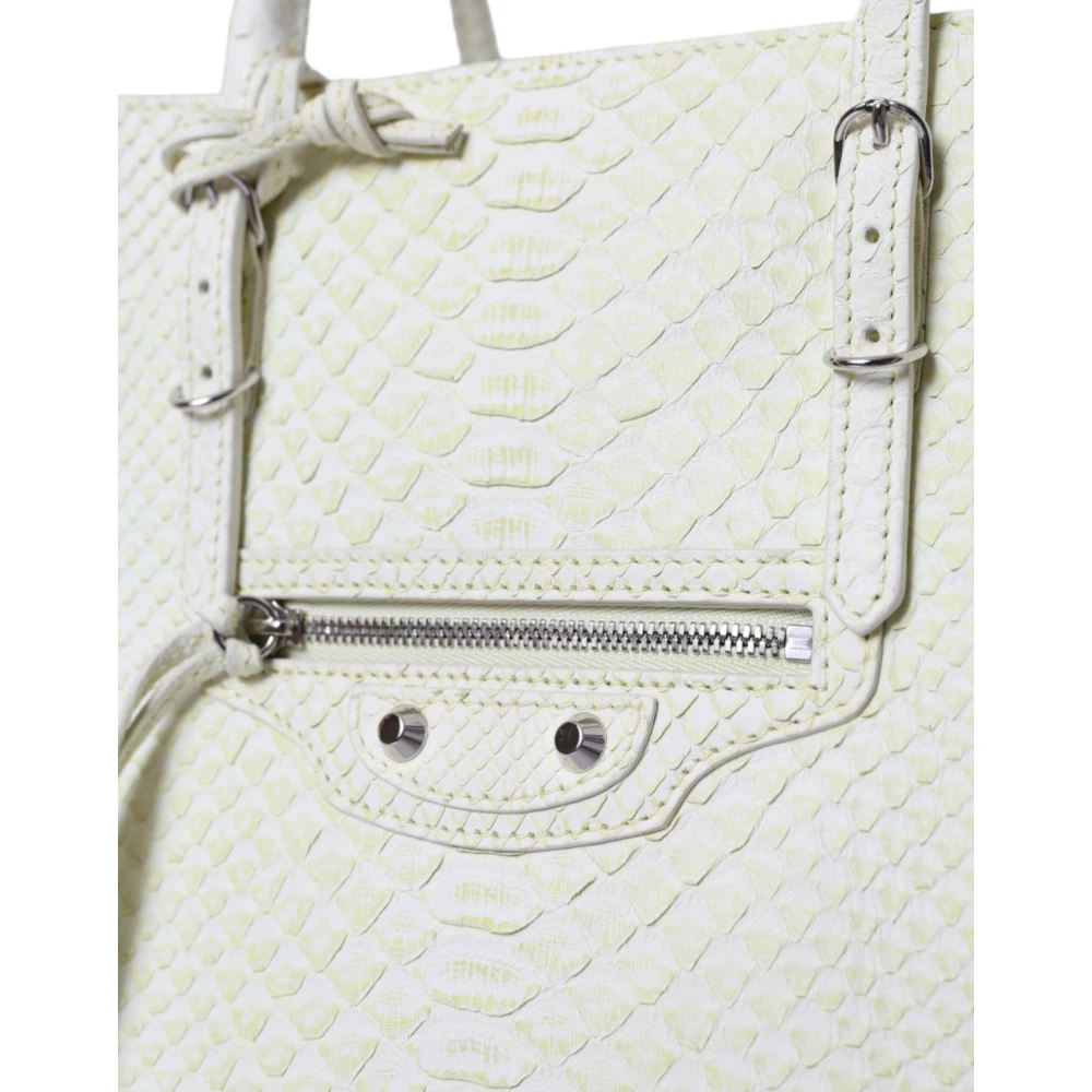 Balenciaga Elegante Python Leren Tote Tas White Dames