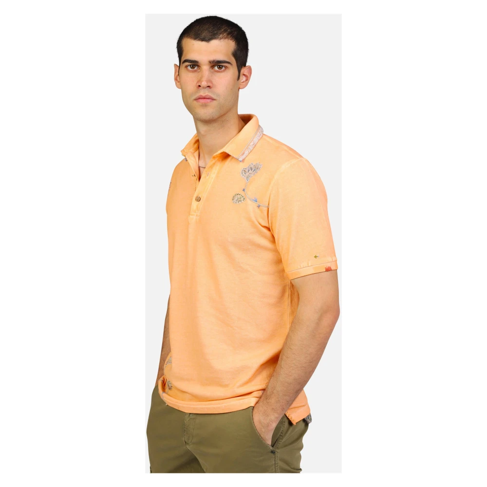 BOB Handgeborduurd Polo Shirt Orange Heren