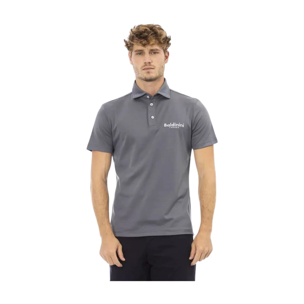 Baldinini Elegant grijs katoenen poloshirt Gray Heren