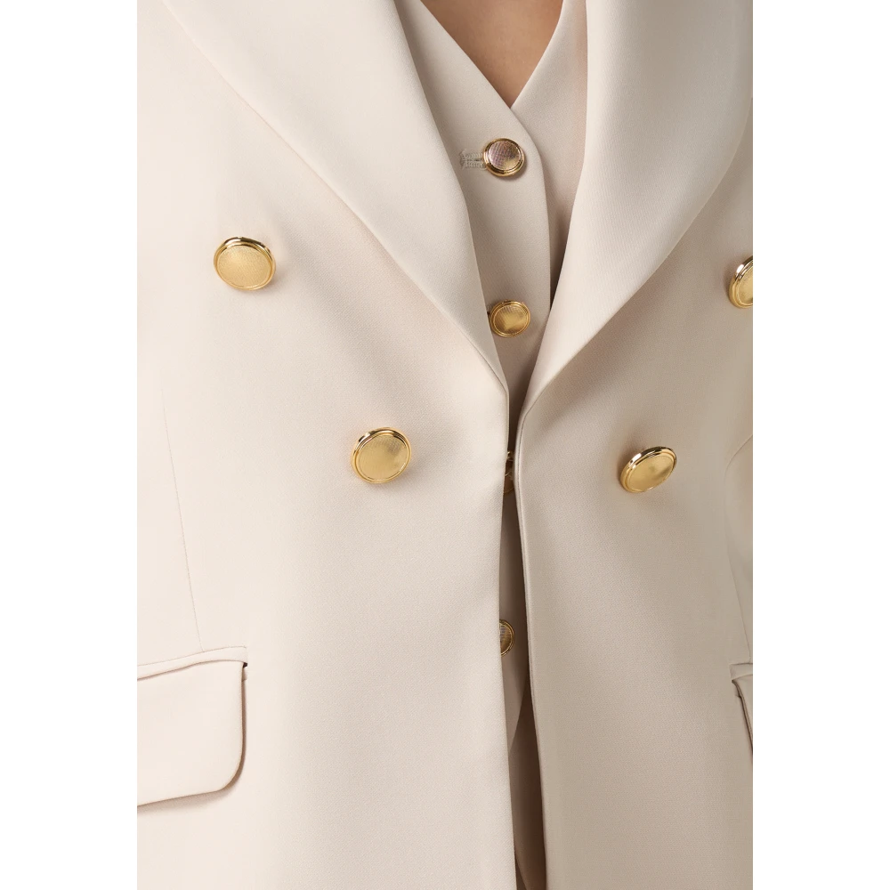 Oltre Dubbelrijige Blazer Beige Dames