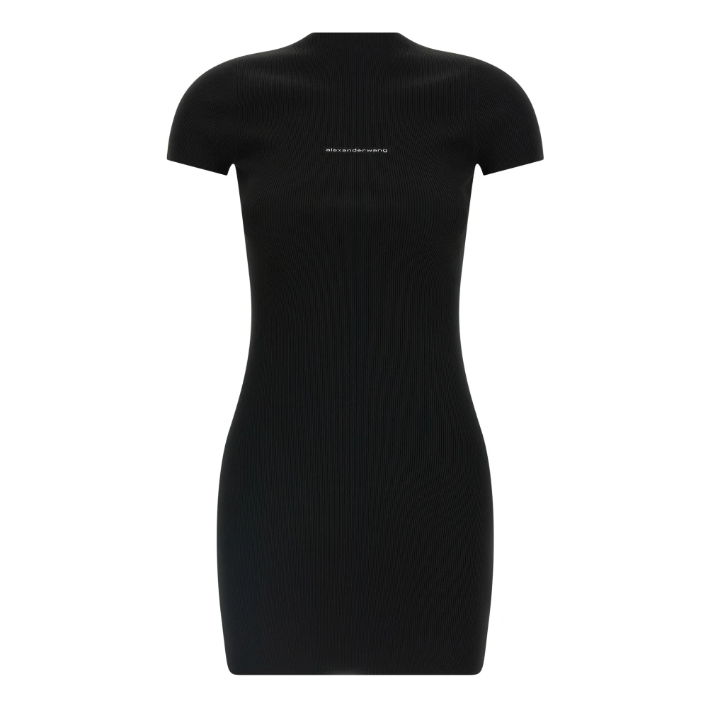 Alexander Wang Women's Black Jacquard Logo Mini Dress - Knitted Dresses - Xs - Dresses