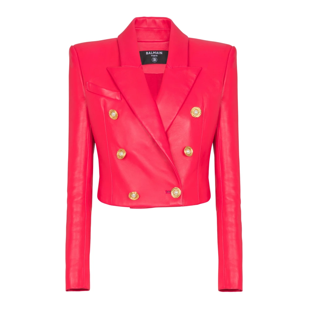 Jackets > Leather Jackets - - Balmain - Modalova