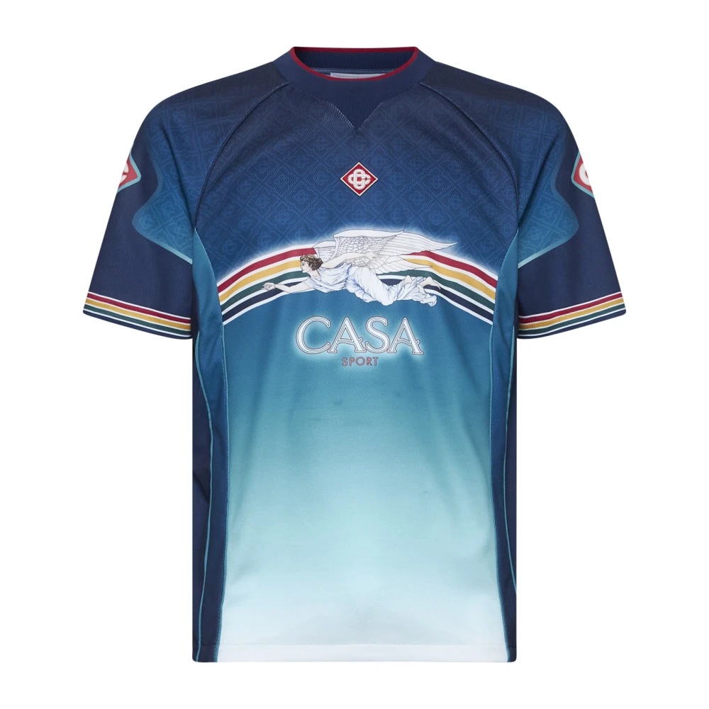 Casablanca Voetbalstijl Jersey T-shirt met Multicolor Print Multicolor Heren