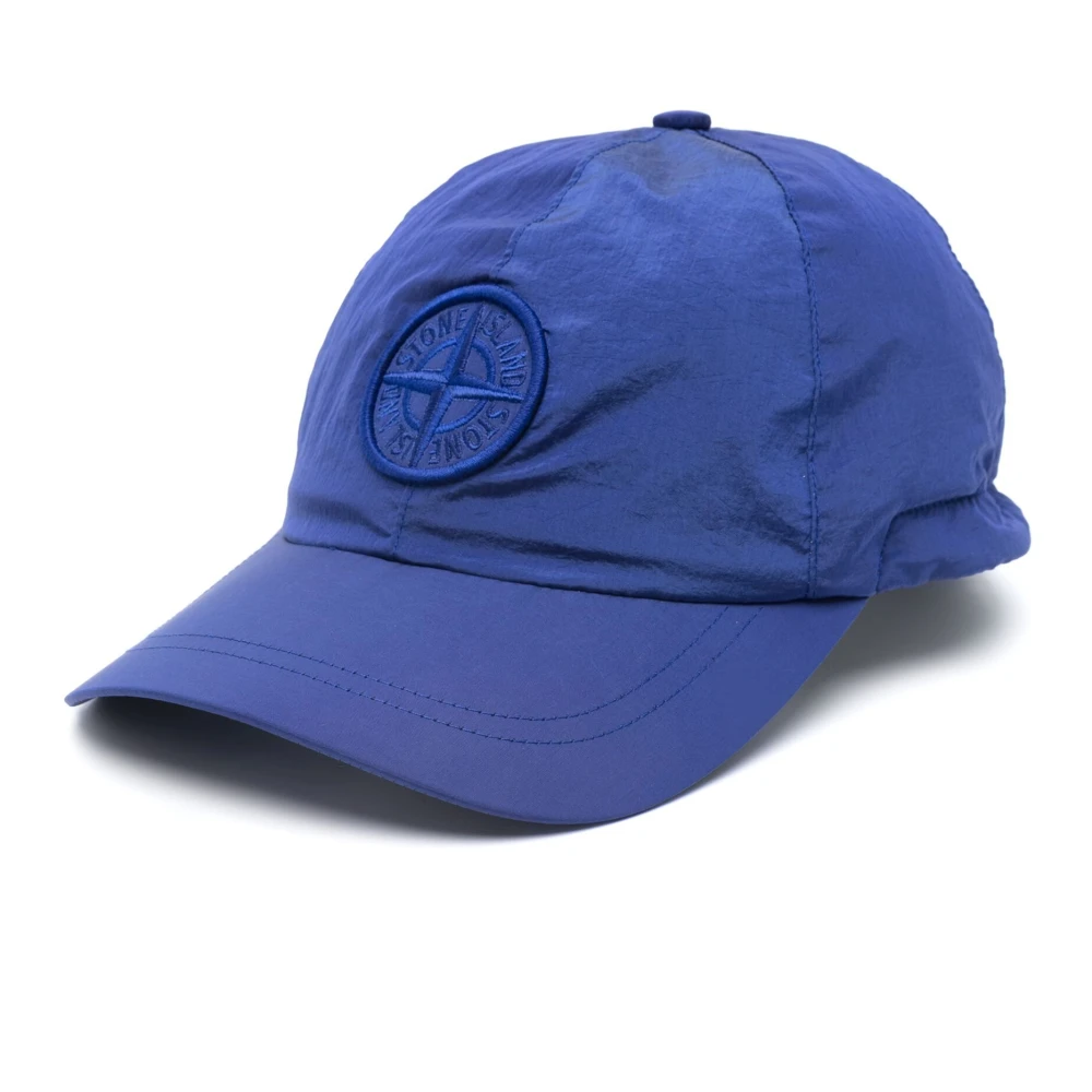 Stone Island Blauw Nylon Mesh Logo Shirt Blue Heren