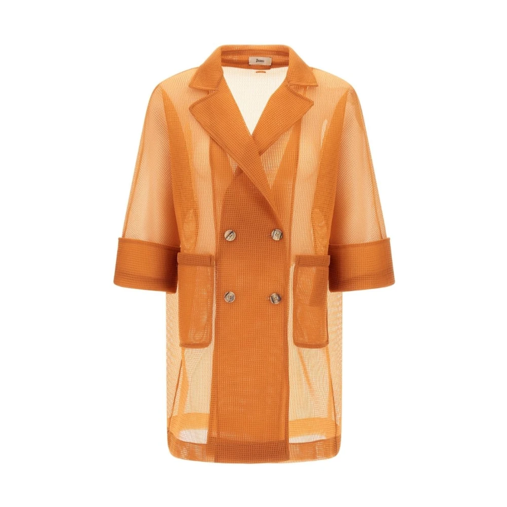 Herno Vrouw Oranje Double-Breasted Jas