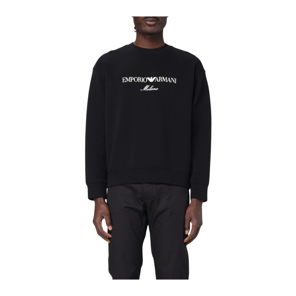 【関税&送料込】Emporio Armani Black Cotton Sweatshirt 19526729_43627394_600.jpg