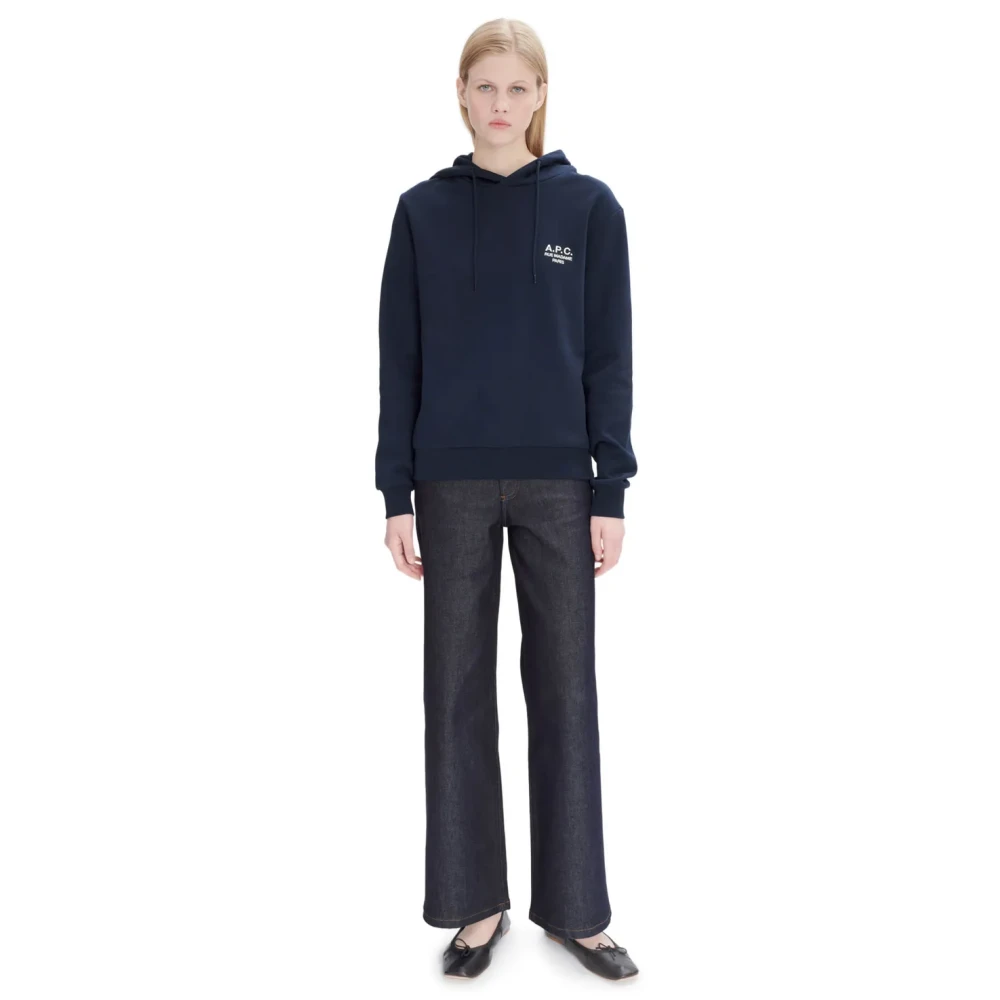 A.p.c. Unisex Hoodie Standard Rue Madame Blue Heren