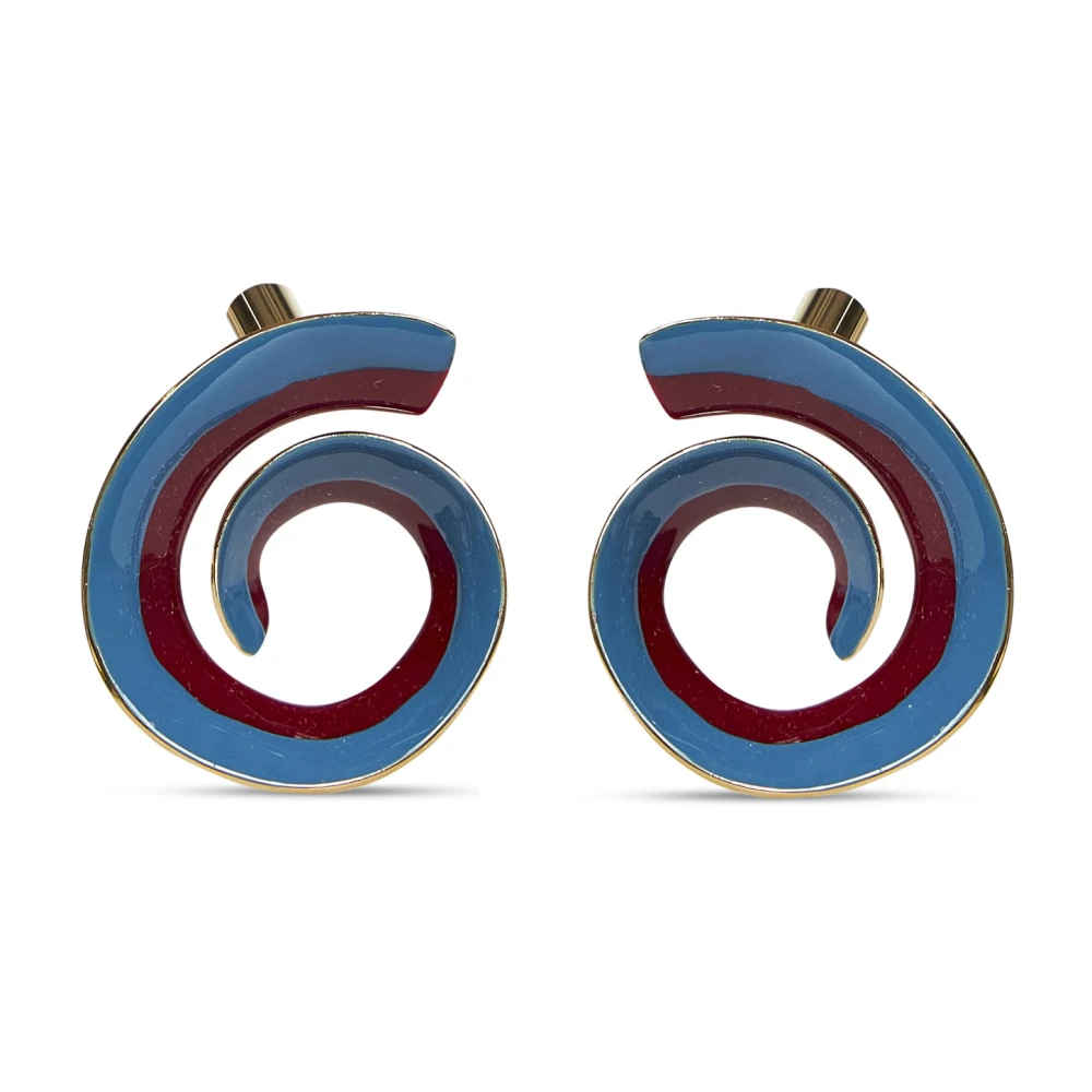 Marni Women's Multicolor Earrings, One Size, Enamel Spiral Earrings