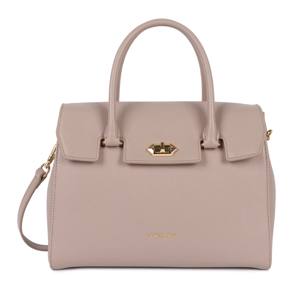 Lancaster Women's Pink Handbags, One Size, Flap Handbag With Metal Clasp Milano Cosmos