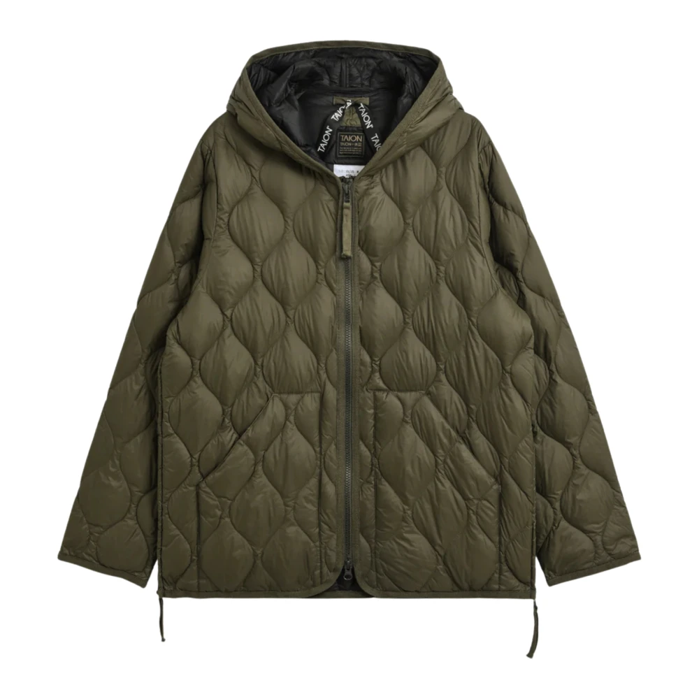 Taion Women's Green Military Hood - Down Jackets - S - Jackets