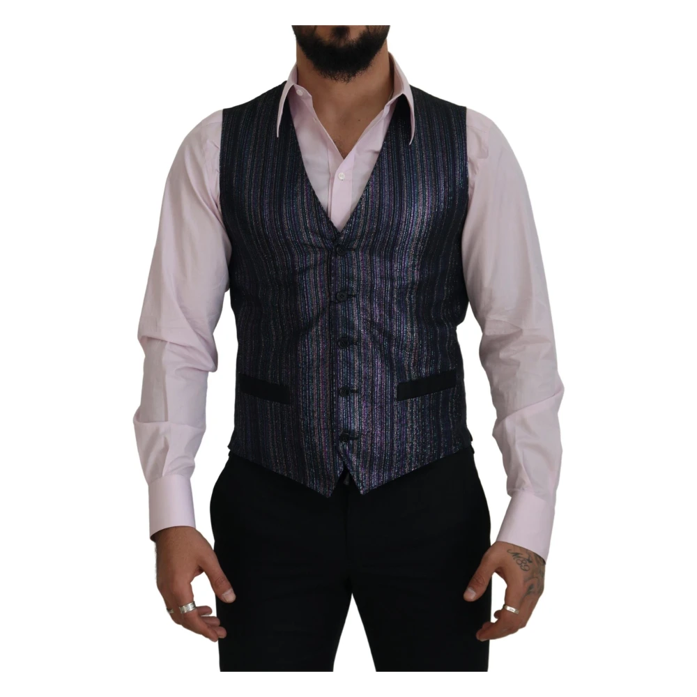 Dolce & Gabbana Men's Multicolor Formal Dress Vest Luxury Blend