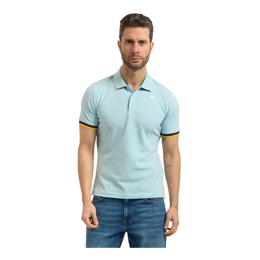 K-Way Men's Blue Polo Shirts, 2XL, Vincent Pique Slim