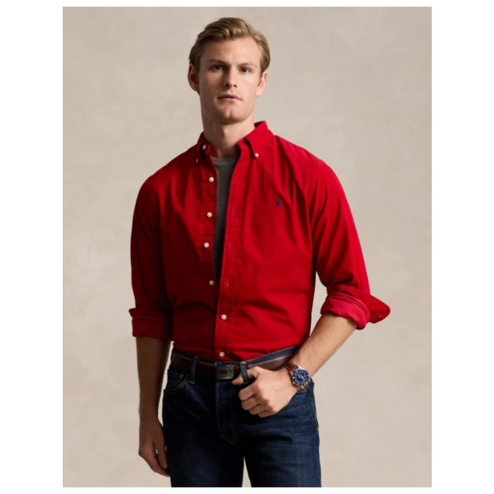 Polo Ralph Lauren Slim Fit Fluwelen Overhemd Red Heren