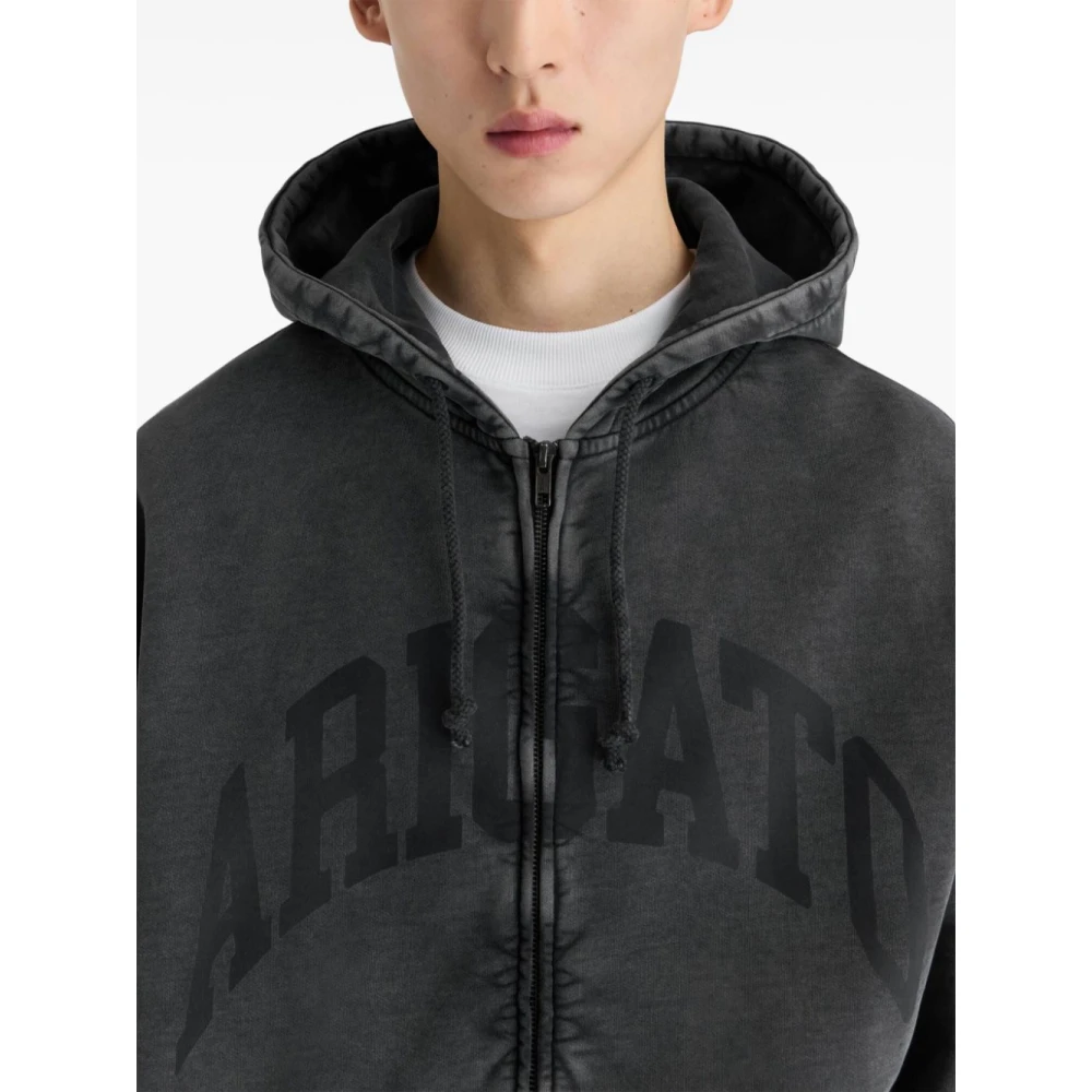 Axel Arigato Zwarte Sweater Link OLD DYE Hoodie Black Heren