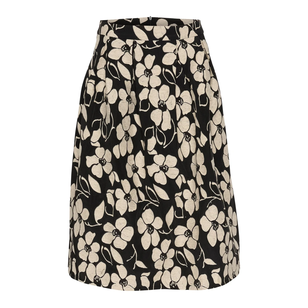 Cream Zwart Wit Bloem Rok Multicolor Dames