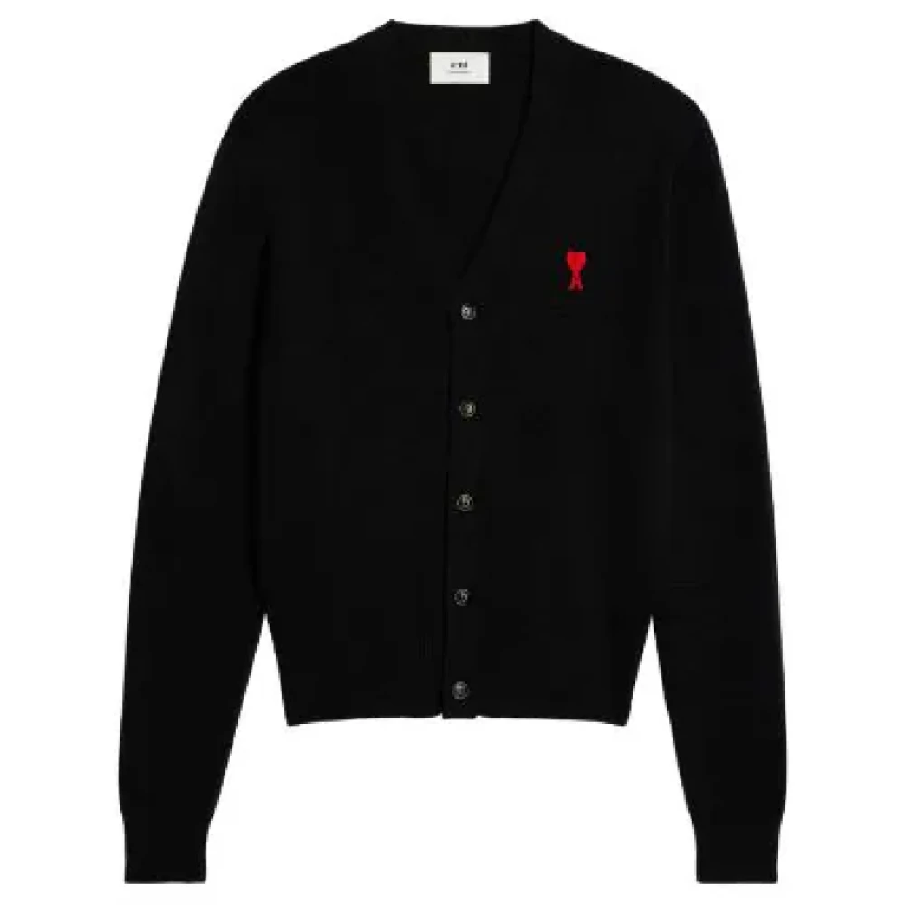 Ami Paris Biologisch Katoen Hart Motief Vest Black Heren