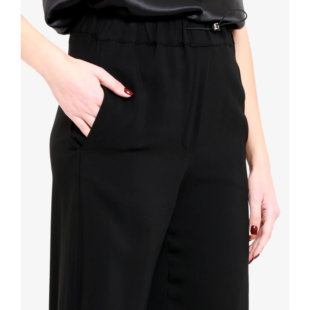 Erika Cavallini Zwarte Cargo Broek met Verstelbare Taille Black Dames