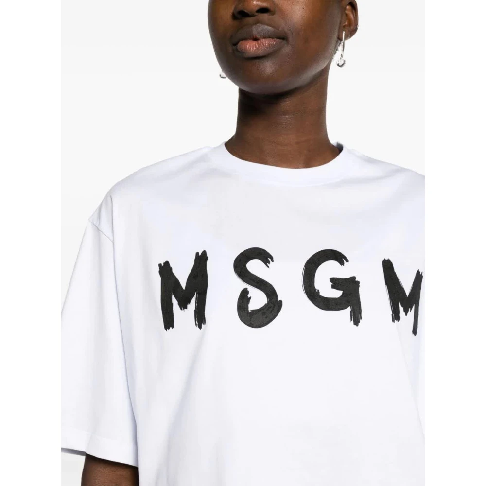 Msgm 01 T-Shirt Klassiek Model White Dames