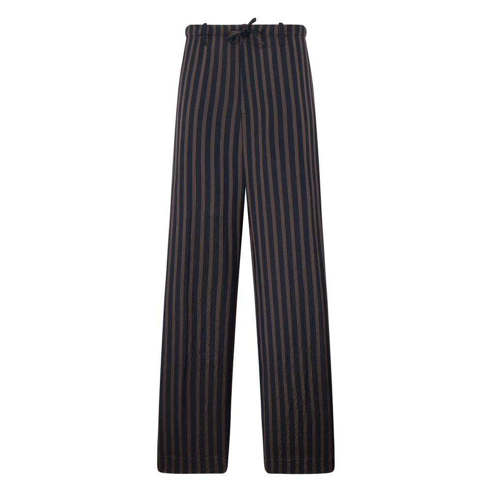 Dries Van Noten Multicolor Mid Rise Trousers With Drawstring - Male - Wide Trousers - L - Trousers