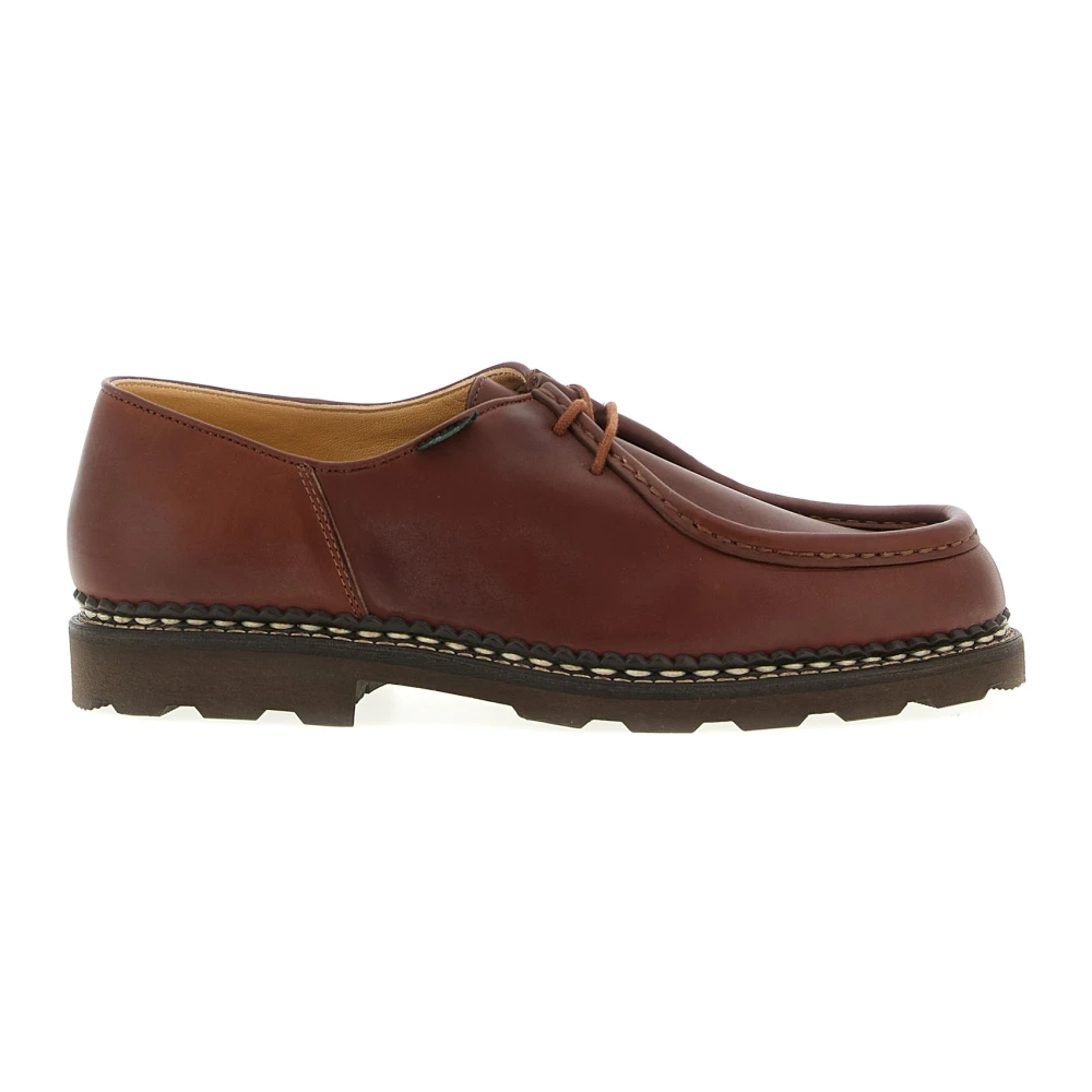 Paraboot Brown Laced Shoes, Male, 7 Uk, Michael Derby
