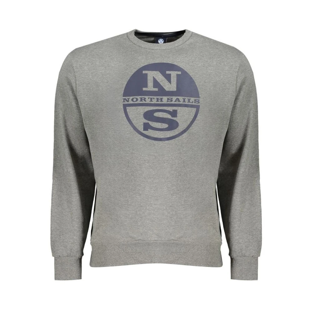 North Sails , Sweatshirts, Male, Gray, S, Long Sleeve Sweatshirt - Image 3