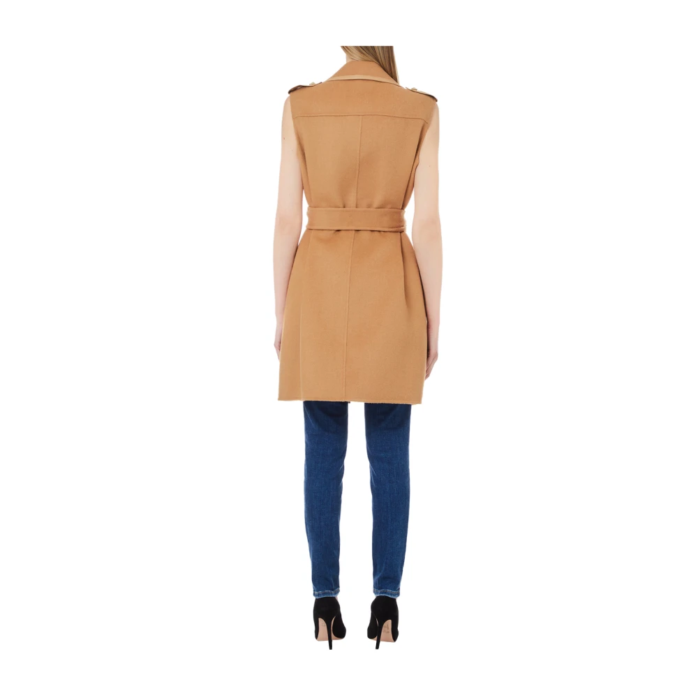 Liu Jo Beige Lang Vest met Riem Brown Dames