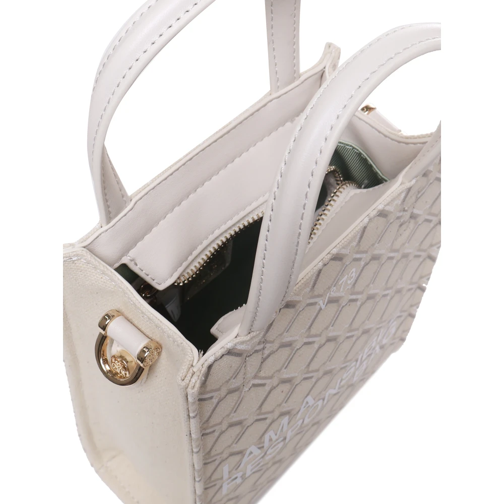 V73 Geometrische Print Schoudertas White Dames