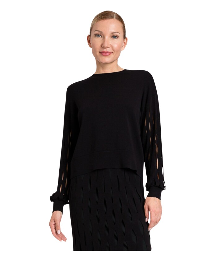 zwart-sweater-set-met-maglia-detail