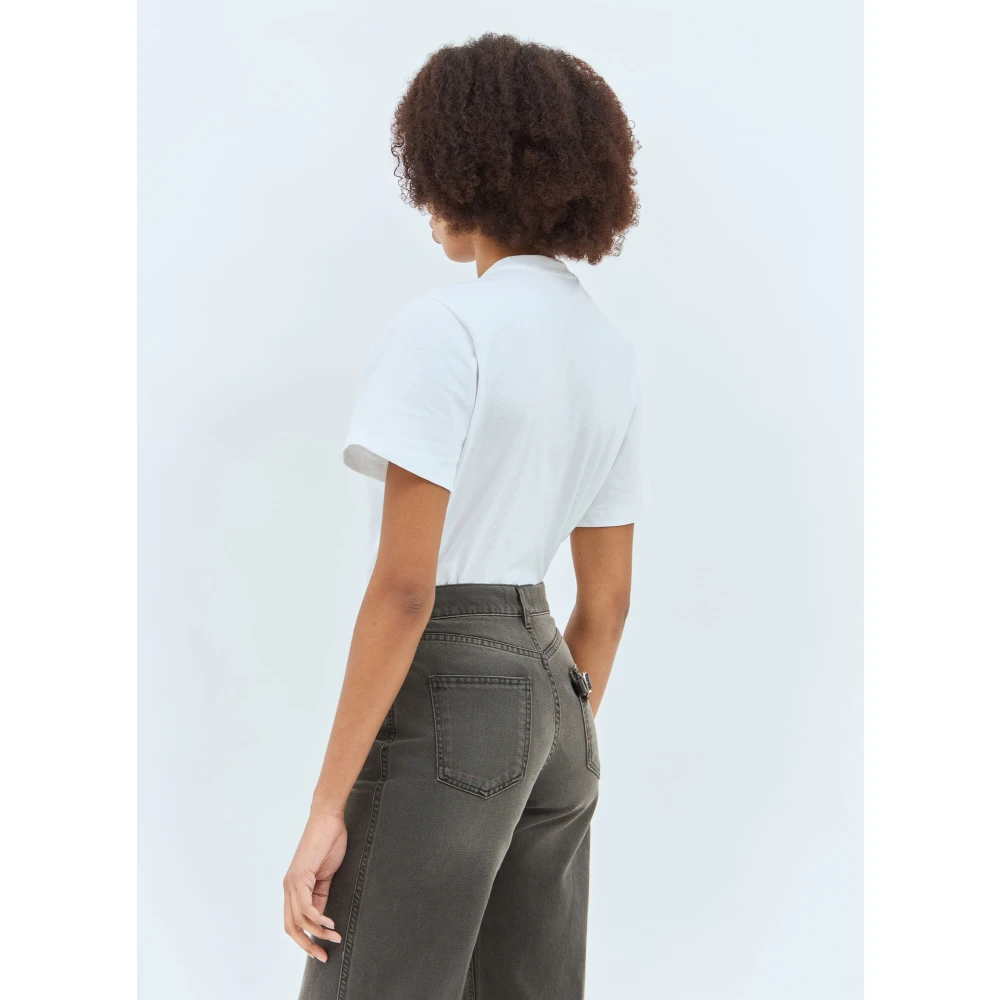 Coperni Crewneck Bodysuit met Logo Print White Dames