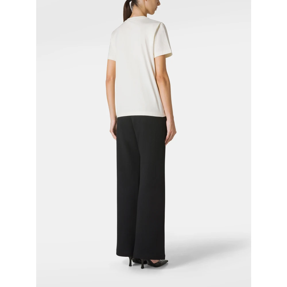 Msgm Wit Logo Katoenen T-shirt Vrouwen White Dames