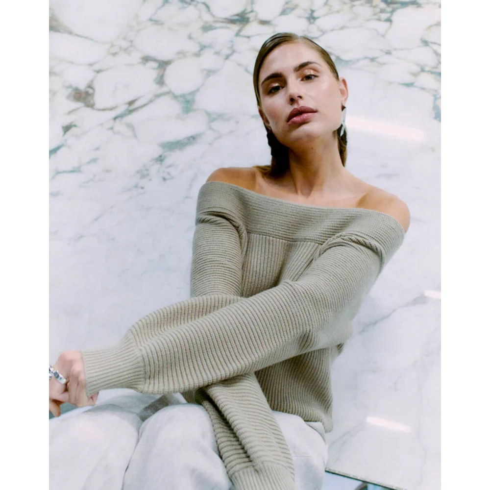 Copenhagen Muse Stijlvolle Muse Pullover in Diverse Kleuren Beige Dames