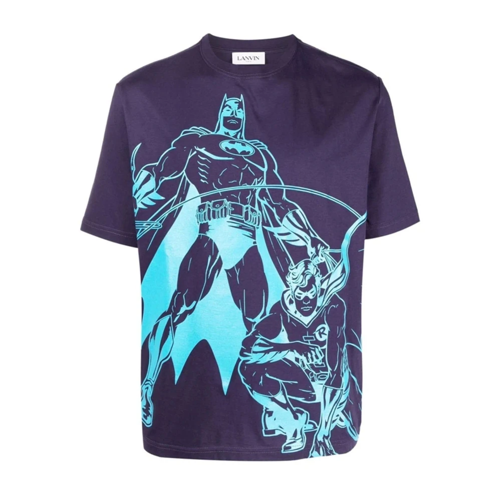 Lanvin Batman Grafisch Bedrukt T-shirt Purple Heren